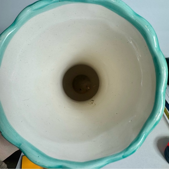 Vintage tall floral painted vase. Approx 11.5”H and 3.5” diameter across bottom. - Picture 10 of 13